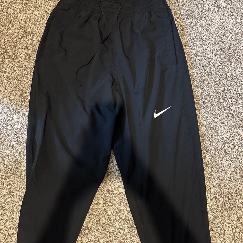 Nike Black Athletic Pants with White Logo